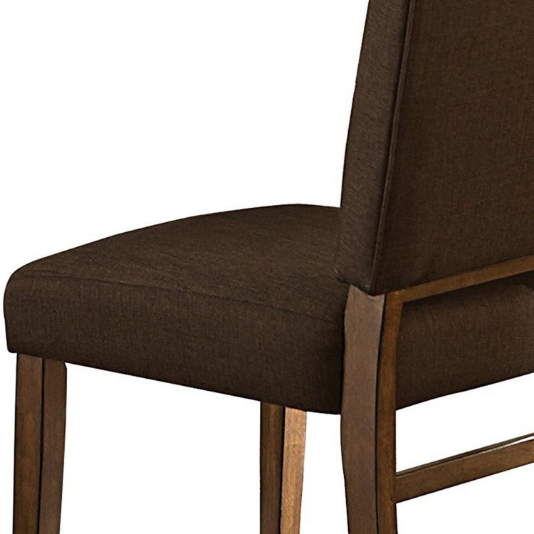 Wood & Fabric Dining Side Chair With Comfortable Padding, Set Of 2