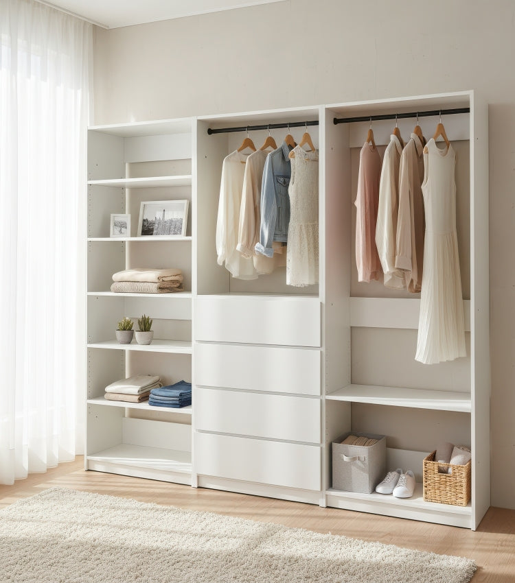 Prosper White Freestanding Walk In Wood Closet System