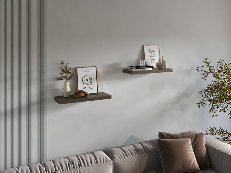 Floating Shelves, Olive, 2 Shelves, 1.50" H