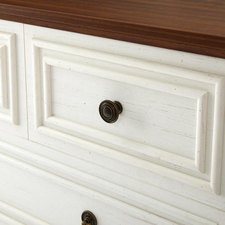 Modern White 5 Drawer Dresser For Bedroom Ample Storage Wide Chest Of Drawers, Sturdy & Safe