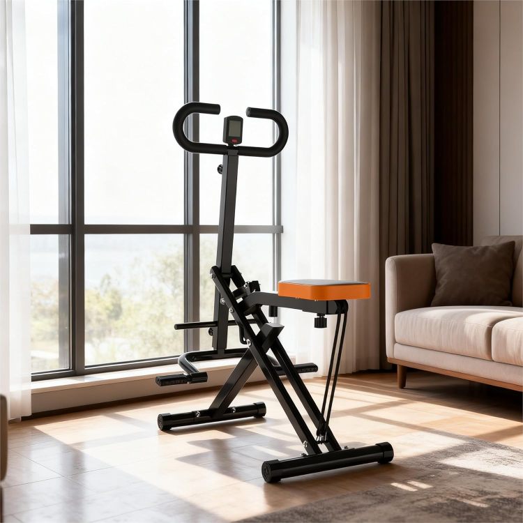 Squat Machine For Home, Assist Trainer For Glutes Workout Foldable With Resistance Bands, For Botty Glutes Butt Thighs, Ab Back Leg Press Hip Thrust For Home Gym Fitness Black