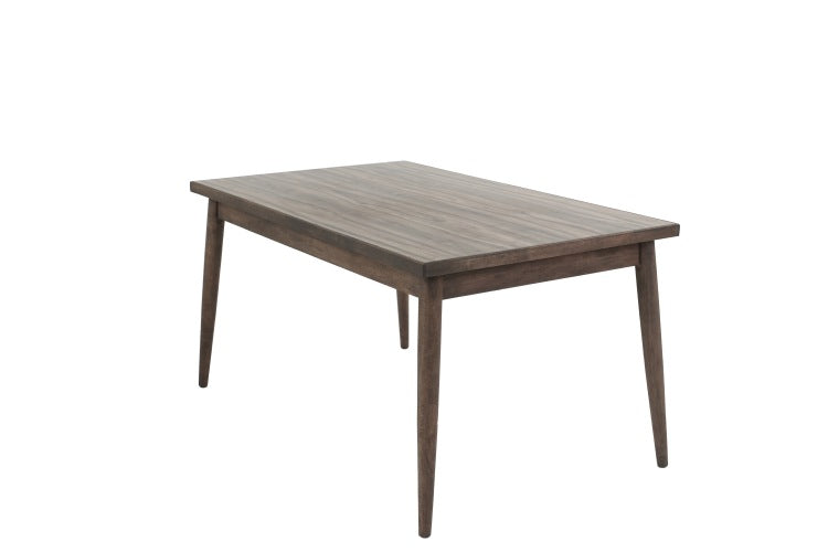 Contemporary Walnut Finish 1Pc Dining Table Only Solid Wood Rectangle Table Melamine Mdf Dining Room Furniture
