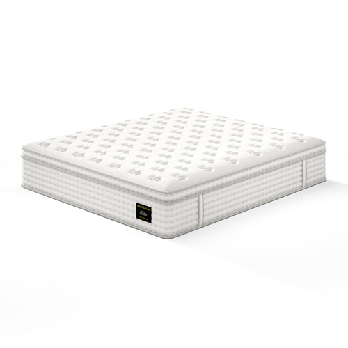14'' Hybrid Mattress King, Memory Foam & Pocket Springs For Pressure Relief, Fiberglass Free Ergonomic Home White