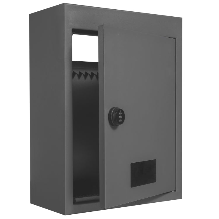 Through The Wall Drop Box, Heavy Duty Steel Through The Wall Mailbox With 2.8 7.9" 13" Combination Lock, 12.5X6.3X16.9" Mail Drop Box, Dark Gray