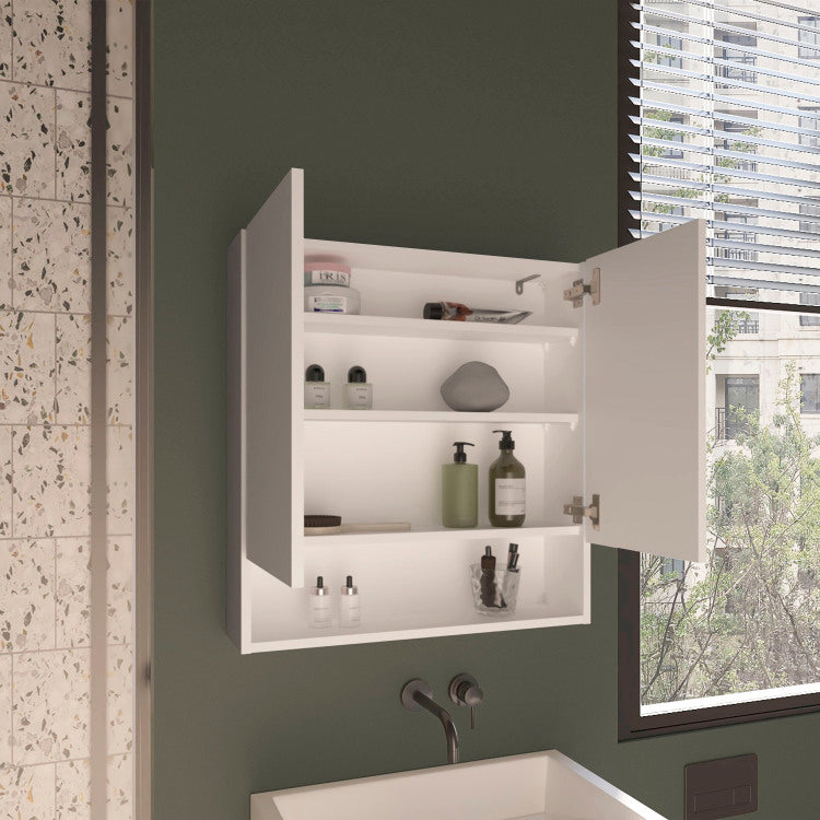 Medicine Cabinet, 2 Doors, 4 Shelves, White