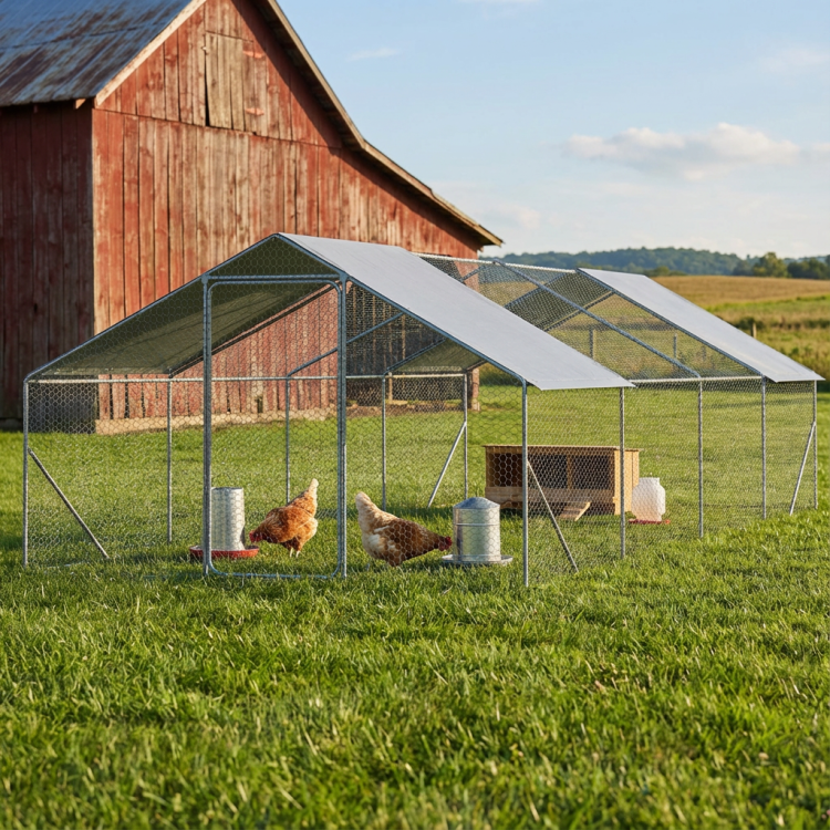 Xpt036 118.11*314.96*78.64 Inch Outdoor Chicken Coop Metal Big Space 26*10*6Ft