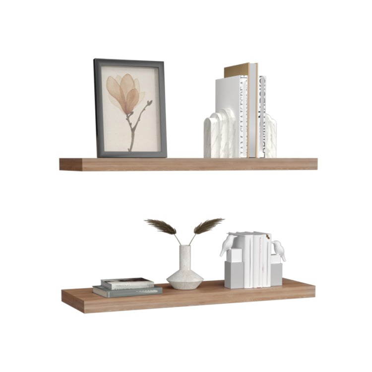 Ecco 31.5" Wide Floating Shelves Set Of 2, Shelves For Wall Decor For Bedroom, Bathroom Storage Shelves, Book Shelves For Living Room