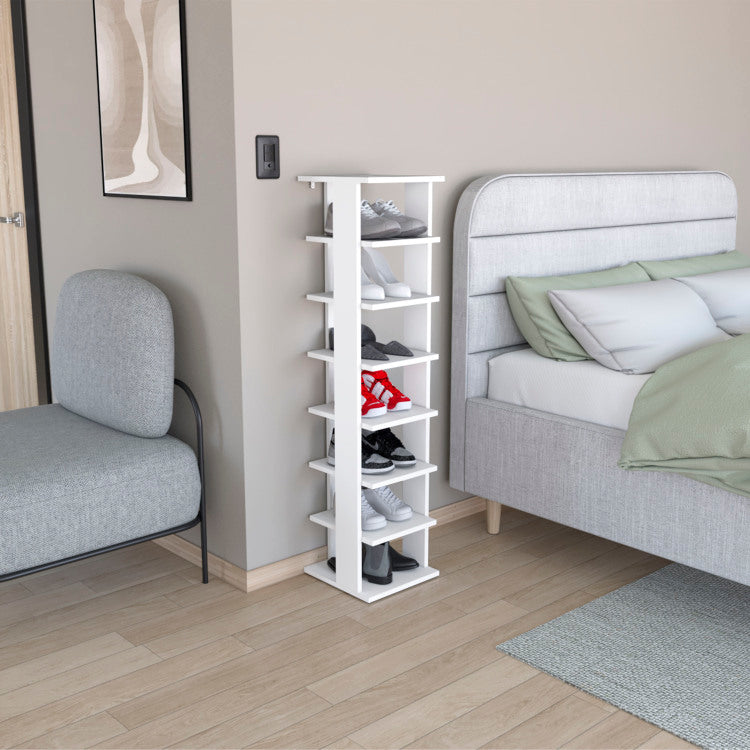 Odesto 48.7" Tall 8 Tier Vertical Shoe Rack, Narrow Shoe Tower For 8 Pairs, Entryway, Living Room, Bedroom