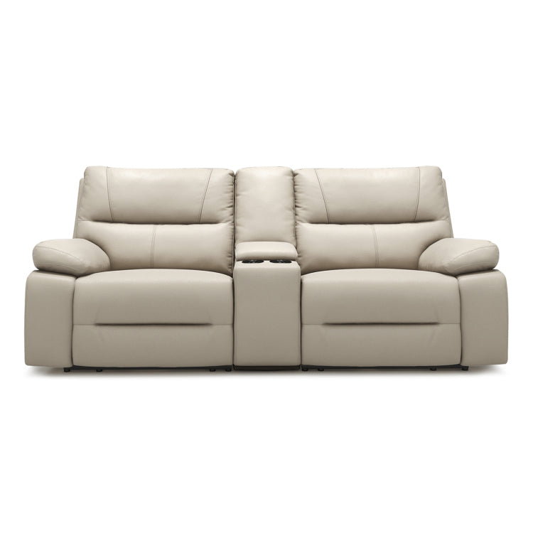 Malibu 79" Modern Power Motion 3 Piece Reclining Loveseat Sofa With Cup Holders, Cream Taupe Beige