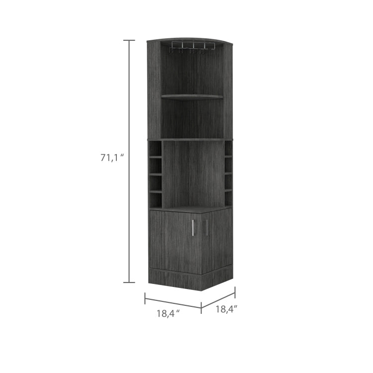 Seattle Bar Cabinet, Eight Bottle Cubbies, Two Large Open Shelves