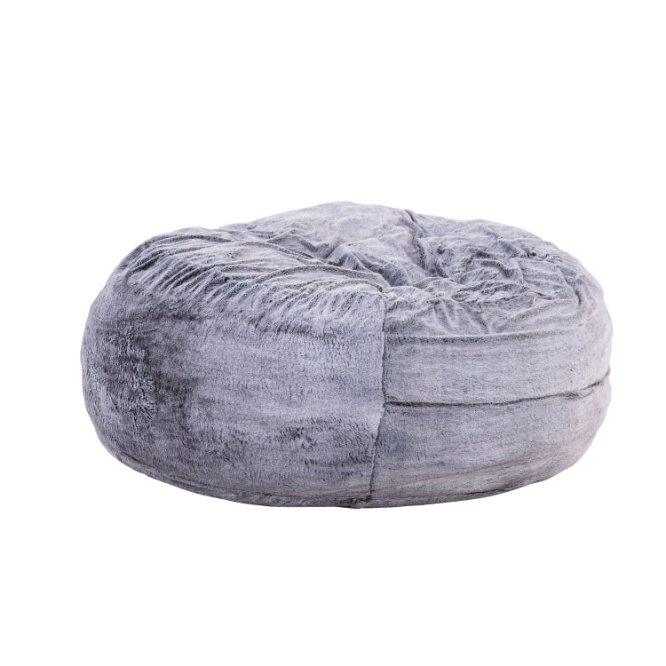 Classic 5Ft Faux Fur Memory Foam Bean Bag, Living Room Lounger, Soft Comfortable Bean Bag Chair, Purple