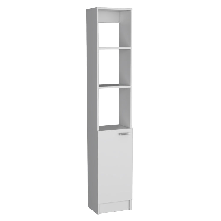Linen Cabinet, 1 Door, 6 Shelves, White