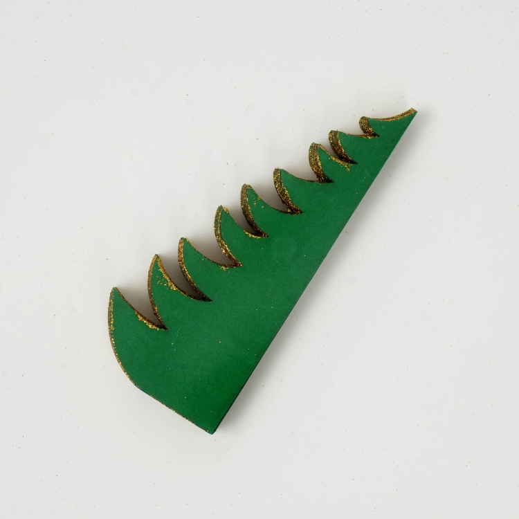 Handmade Green Paper Tree Festive Holiday D Cor 5.8X5.8X7"