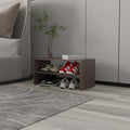 Gray Walnut Shoe Rack With 2 Shelves