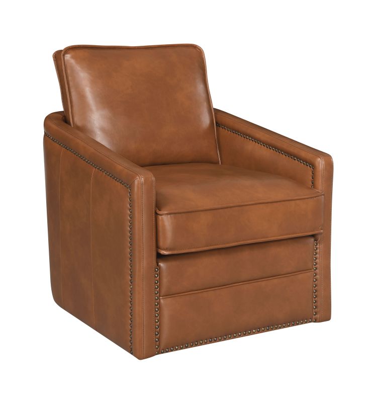 Rocha Brown Leather Aire Swivel Chair W Glider
