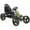Aosom Go Kart For Kids, Pedal, Go Kart With Adjustable Seat, Eva Wheels, Forward, Backward, Ride On Car For Boys And Girls 3 6 Years Old, Green