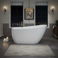 60" Acrylic Freestanding Bathtub, Stylish Deep Soaking Bathtub With Pop Up Drain & Integrated Overflow, Contemporary Stand Alone Bath Tub For Bathroom Spa Or Home Upgrade, Glossy White Th 26A04 60