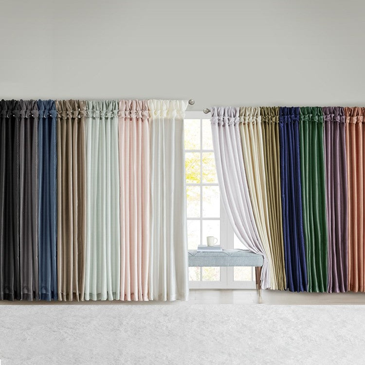 Twist Tab Lined Window Curtain Panel Champagne 50X108"