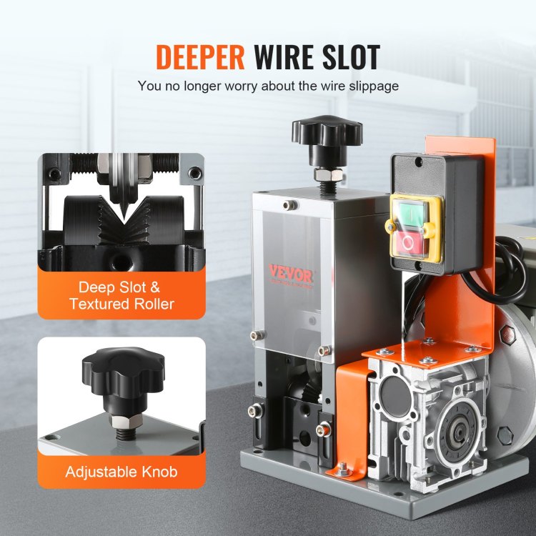 Automatic Wire Stripping Machine, 0.06'' 0.98'' Electric Motorized Cable Stripper, 180 W, 60 Ft Min Wire Peeler With Visible Stripping Depth Reference, For Scrap Copper Recycling