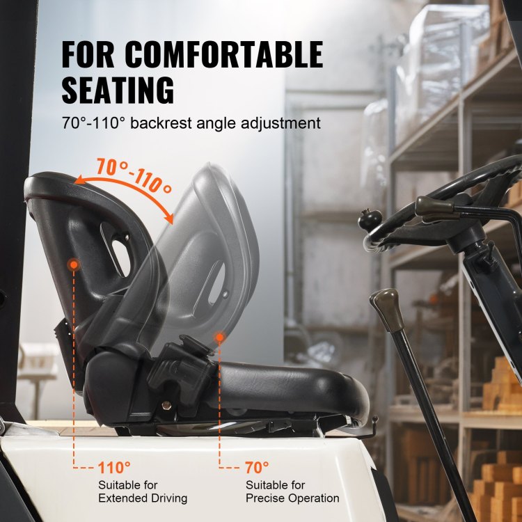 Universal Forklift Seat,Tractor Seat With Adjustable Angle Back, Micro Switch And Seatbelt,Wrap Around Forklift Seat For Tractor Loader Excavator