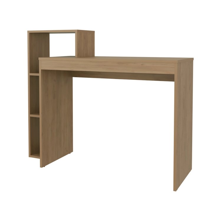 Natural Oak Computer Desk With Open Storage