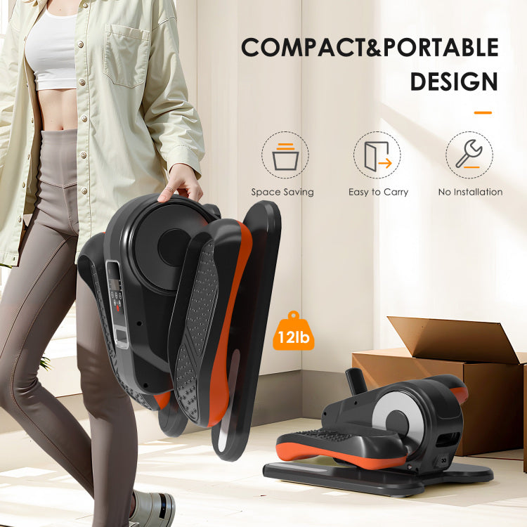 Under Desk Elliptical Machine 12 Speeds, Remote Control, Bidirectional Pedals , Silent Seated Exerciser For Seniors & Rehabilitation