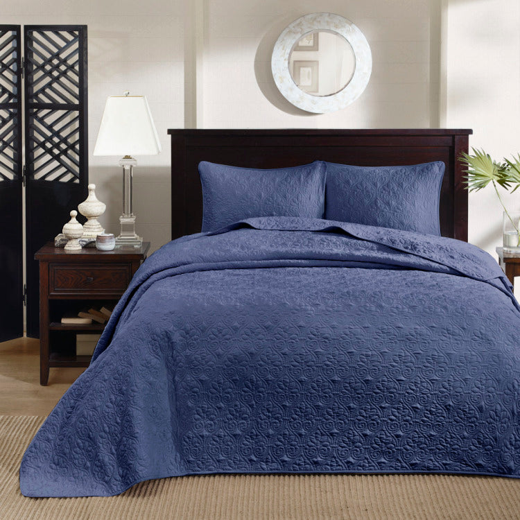 Reversible Bedspread Set Navy Queen
