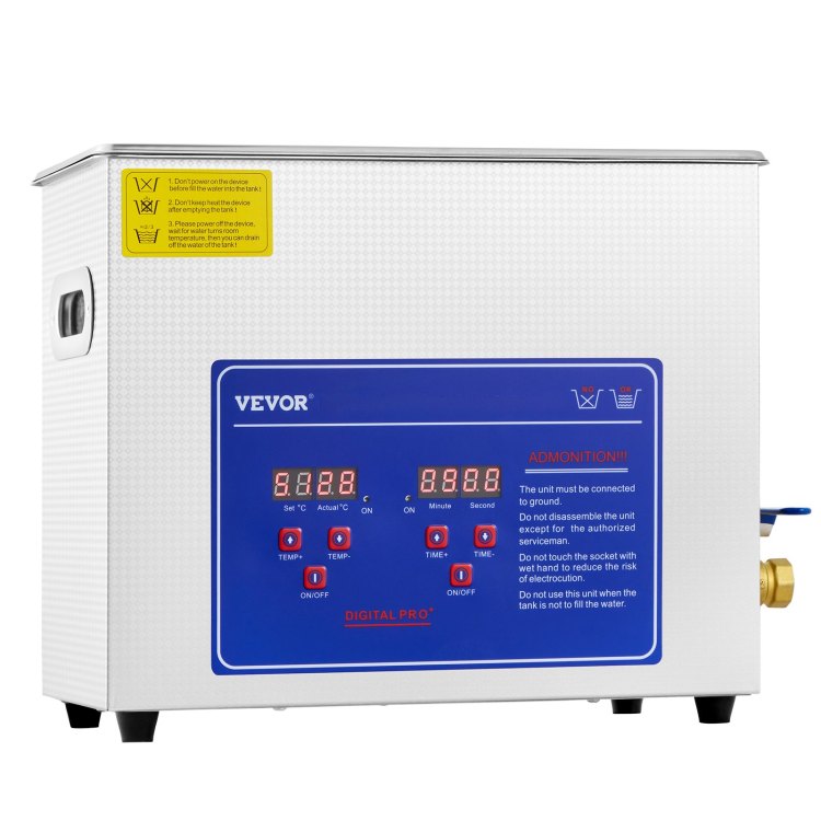 Commercial Ultrasonic Cleaner 6L Professional Ultrasonic Cleaner 40Khz With Digital Timer&Heater 110V Excellent Cleaning Machine For Watch Instruments Industrial Parts Excellent Cleaner Solution