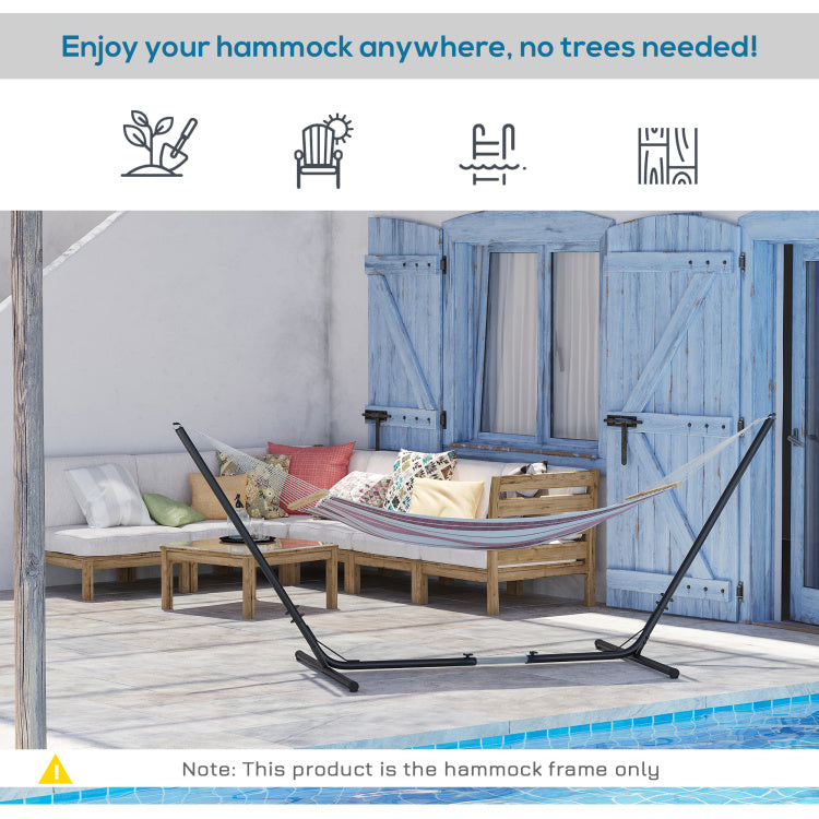 Outsunny Universal Hammock Stand 10 13Ft Adjustable Steel Stand Space Saving And Portable Carrying For Indoor And Outdoor Use, Black