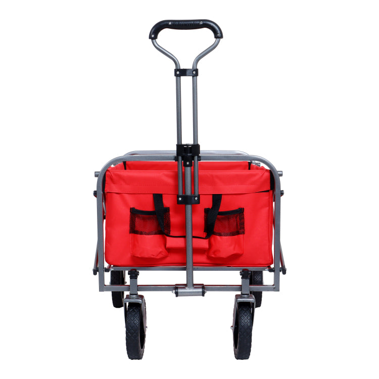 Collapsible Wagon Cart Foldable,Wagons Carts Foldable With Wheels With Drink Holders,For Shopping,Garden,Sports,Groceries,Apartment,Camping,Outdoor