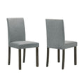 Muly Side Dining Chair Set Of 4, Fabric Seating, Gray Brown Wood