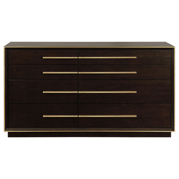 Prescott Smoked Peppercorn 8 Drawers Dresser