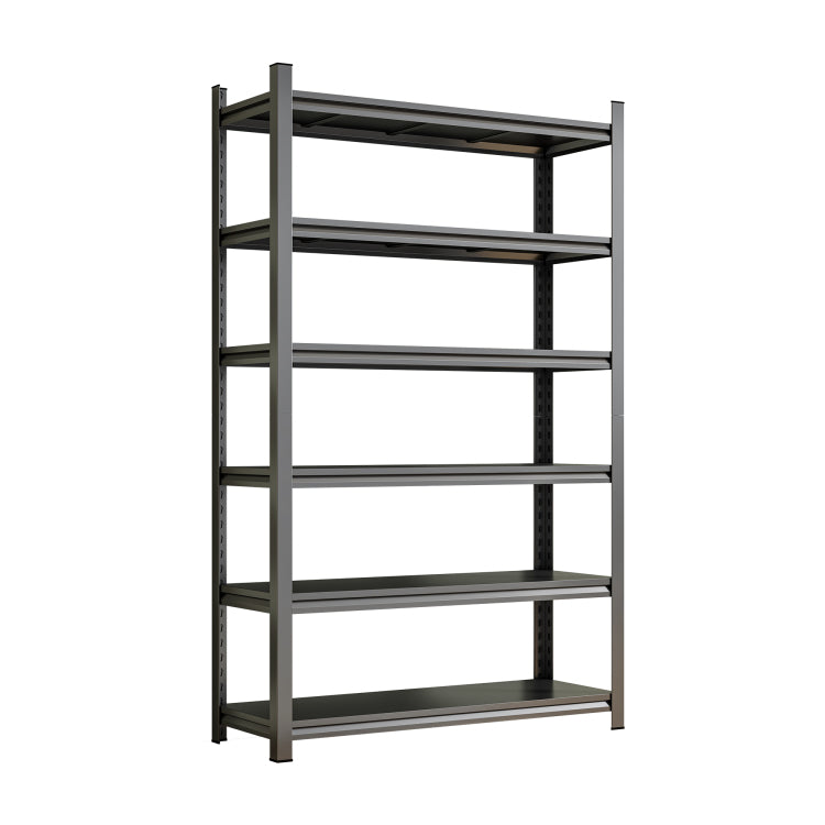 Garage Storage Rack, 6 Story Metal Shelves, Adjustable Partition Storage Unit, Supermarket, Home, Garage, Basement Storage Rack, Black, Requires Assembly