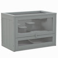 Pawhut 2 Level Hamster Cage Mice And Rat House, Small Animal Habitat For Guinea Pigs, Chinchillas With Openable Top, Front Door, Shelf And Ladder, Gray