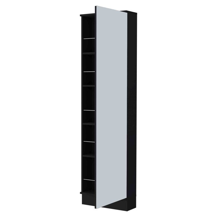 Ruan Xl Shoe Rack, Mirror, Five Interior Shelves, Single Door Cabinet