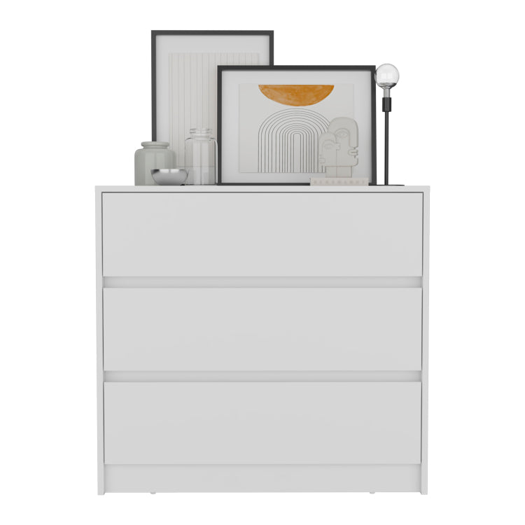 Dresser 31"H, 3 Drawers, Chest Of Drawers, White