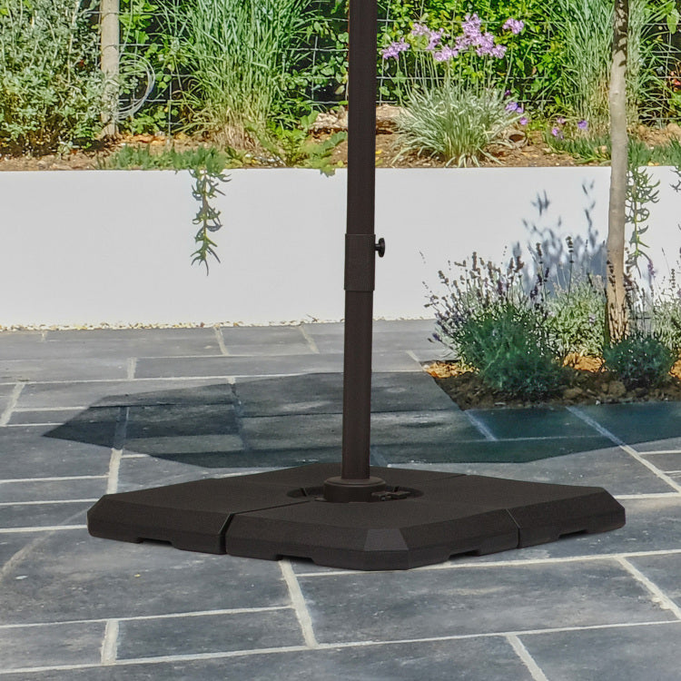 Outsunny 4 Piece Heavy Duty Cantilever Offset Umbrella Stand Base Weight, 264 Lb. Capacity, Easy To Fill With Water Or Sand