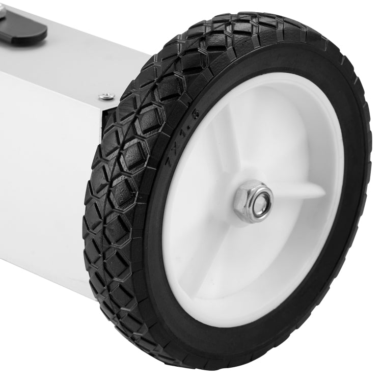 50Lbs Rolling Magnetic Sweeper With Wheels, Push Type Magnetic Pick Up Sweeper, 24 Inch Large Magnet Pickup Lawn Sweeper With Telescoping Handle, Easy Cleanup Of Workshop Garage Yard