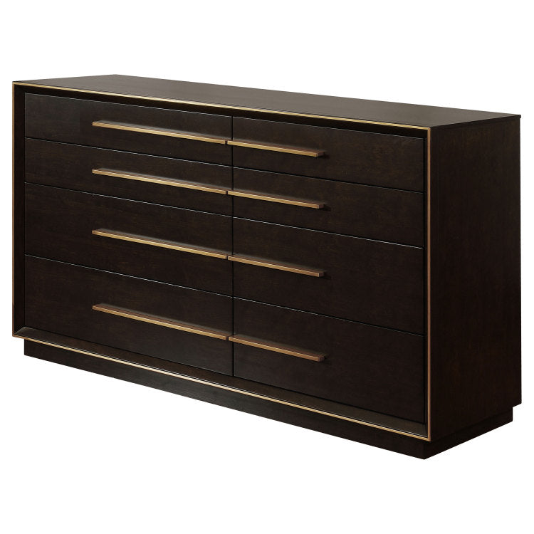 Prescott Smoked Peppercorn 8 Drawers Dresser