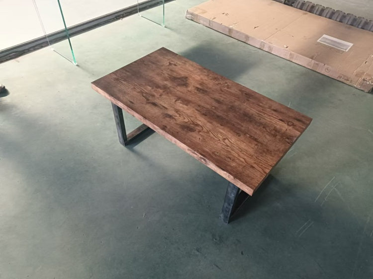 Mdf Coffeetable, Small Tea Table, Walnut With Metal Legs Sofa Table