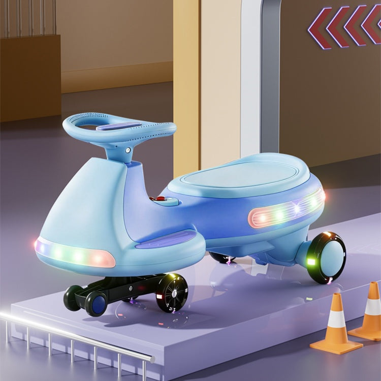 Electric Wiggle Car, Fully Illuminated, With Enlarged Flashing And Silent Wheels, 12V7 Battery, Dual Drive 550 Motor, And Bluetooth Gliding And Electric Two In One