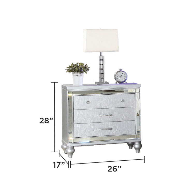 Sterling King 4 Pc Led Bedroom Set Made With Wood In Silver Nj Inventory