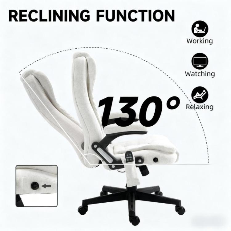 Massage Office Chair With Heat,High Back Massage Desk Chair With Reclining Backrest