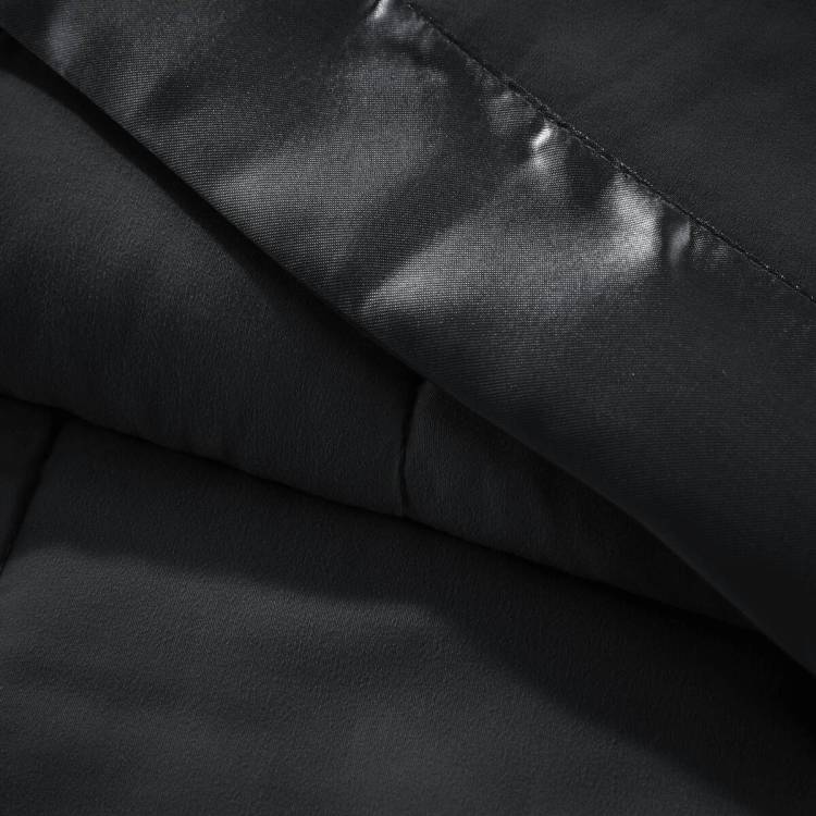 Lightweight Down Alternative Blanket With Satin Trim Black King