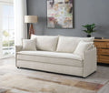 Elisea Beige Fabric Sleeper Sectional Sofa W 2 Toss Pillows