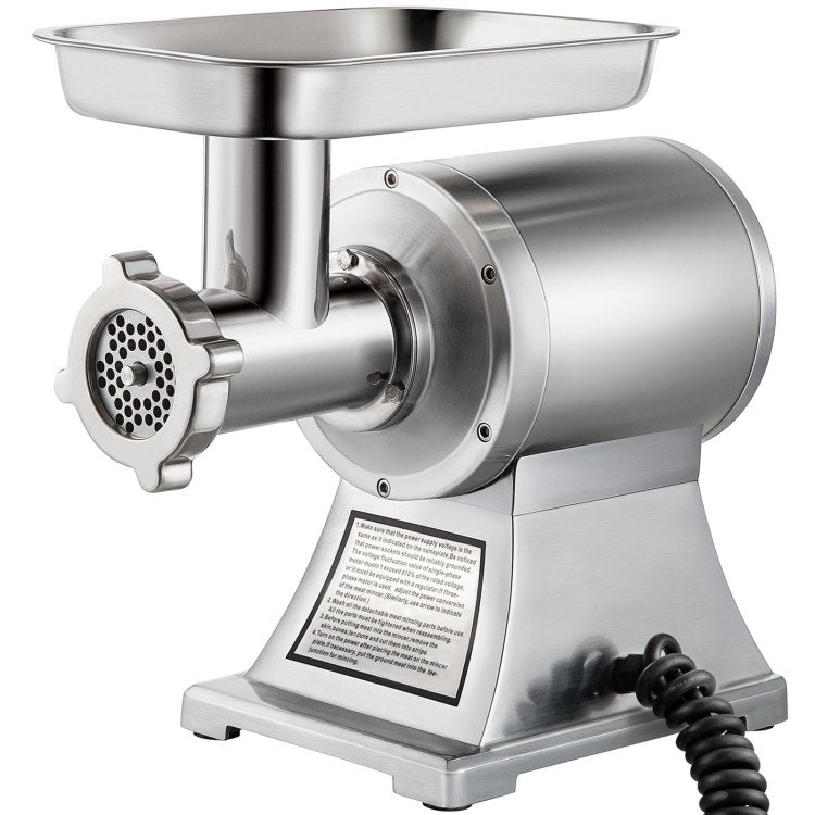 Commercial Meat Grinder,550Lb H 1100W Electric Meat Grinder, 220 Rpm Heavy Duty Stainless Steel Industrial Meat Mincer W 2 Blades, Grinding Plates & Stuffing Tubes