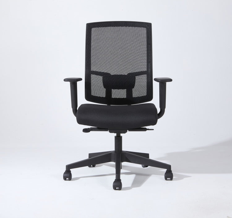 Complus Polyester Seat Pro Ergonomic High Back Office Task Mesh Chair 27"H In Black Color With Arms