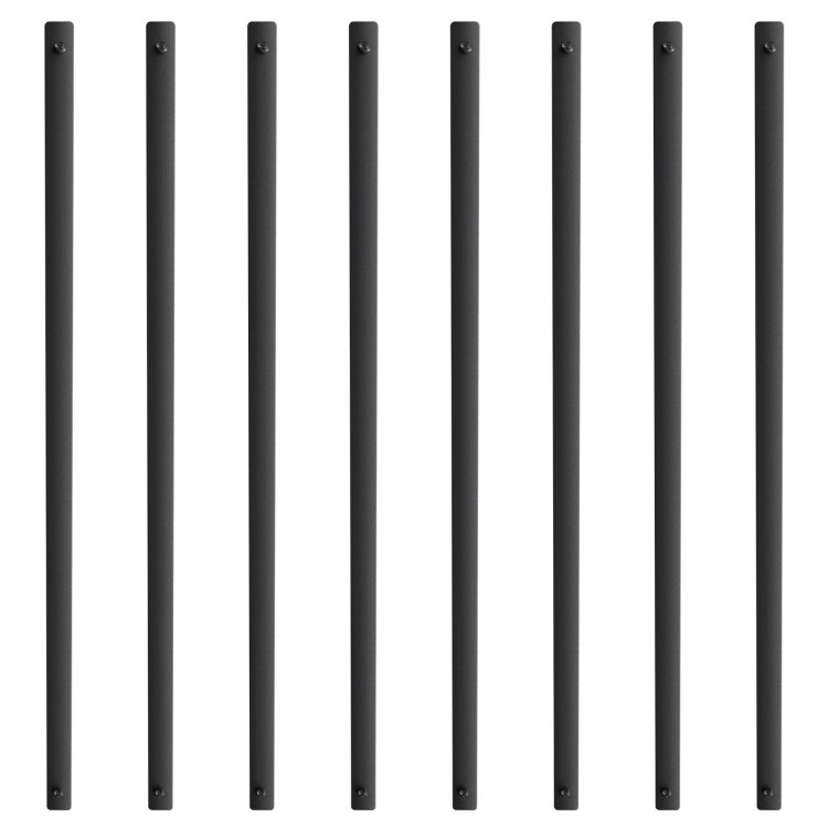 Staircase Metal Balusters, 38'' X 1'' Flat Aluminum Alloy Decorative Banister Spindles, 72 Pack Deck Baluster With Screws, Classic Hollow Deck Railing Satin Black Powder Coated For Porch