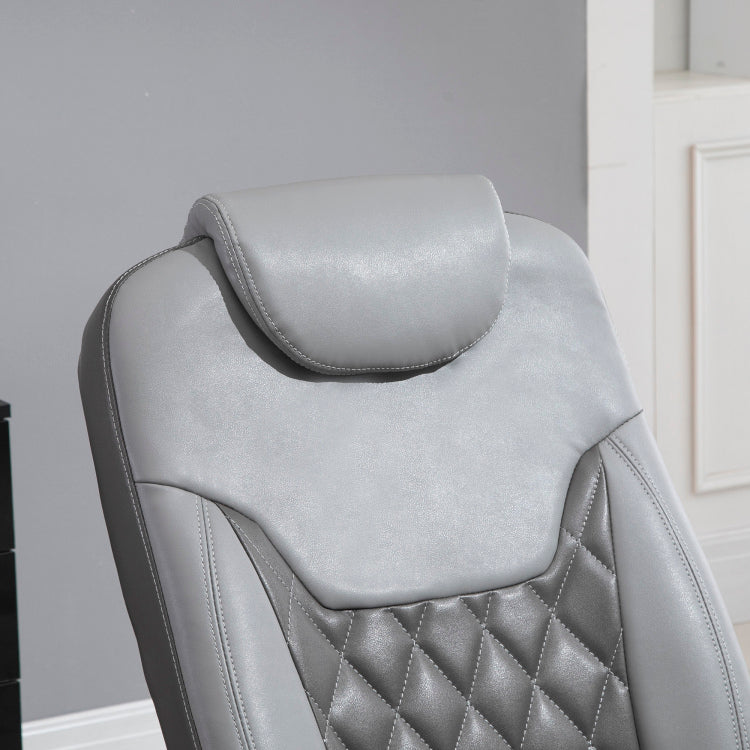 Homcom Pu Recliner Armchair With Footrest, Headrest, And Round Steel Wood Base