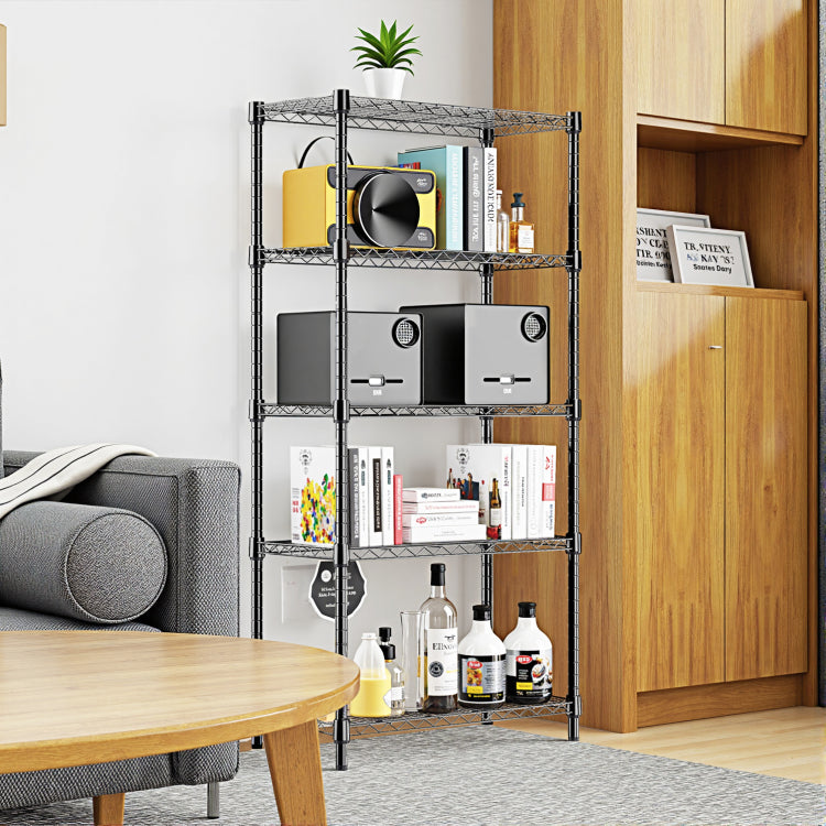 1250 Lbs Steel Heavy Duty 5 Tier Utility Shelving Unit Steel Organizer Wire Rack For Home,Kitchen,Office,Chrome 13.7" D X 23.6" W X 62.4" H